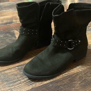 Velvet ankle boots